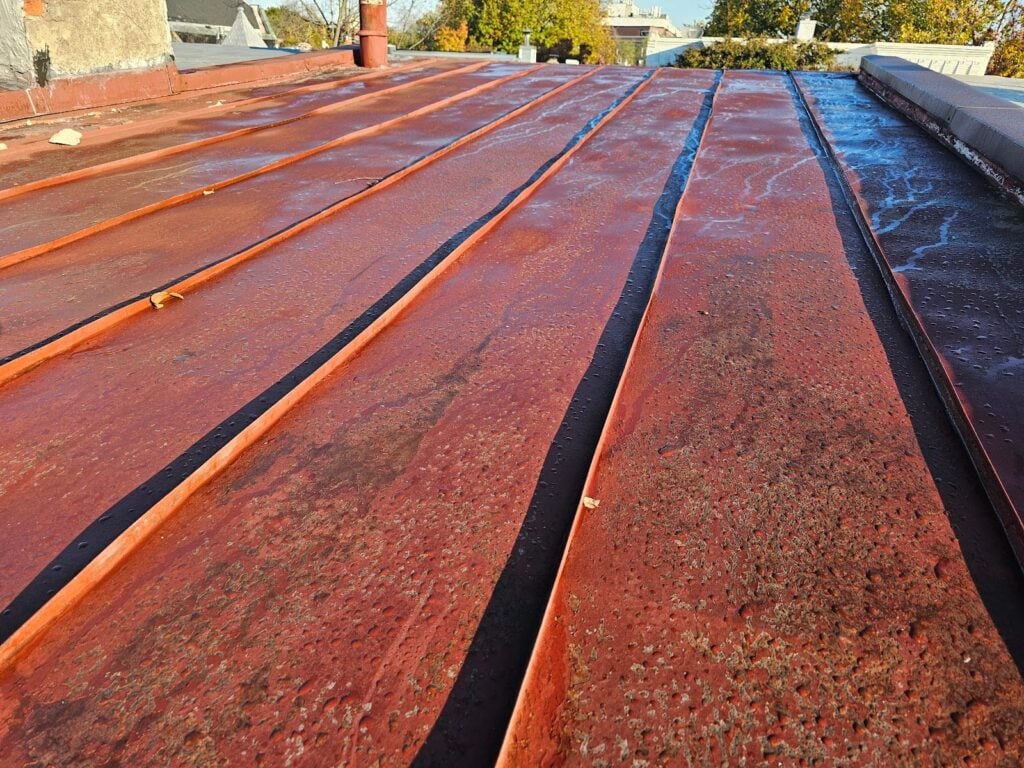 Durable painted metal roofs on commercial buildings in Washington, DC