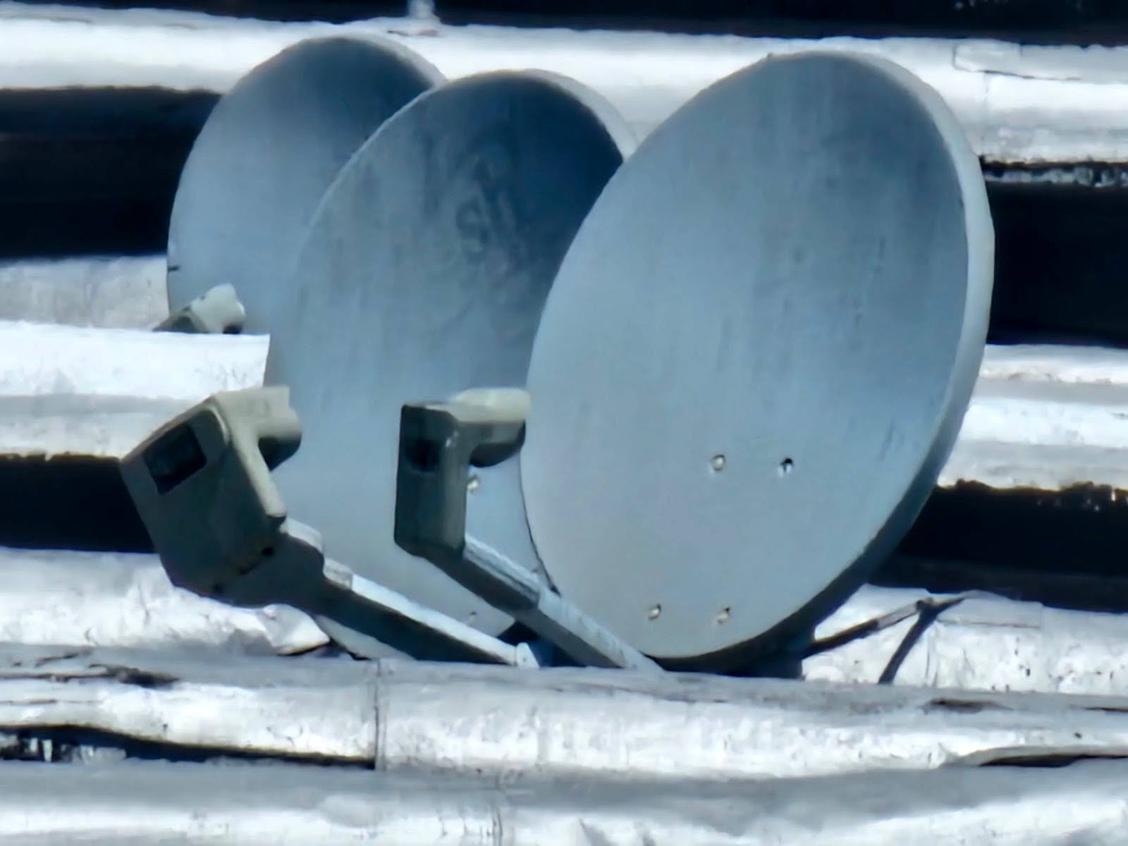 Close-up of antenna and satellite dish brackets and mounts – Washington DC