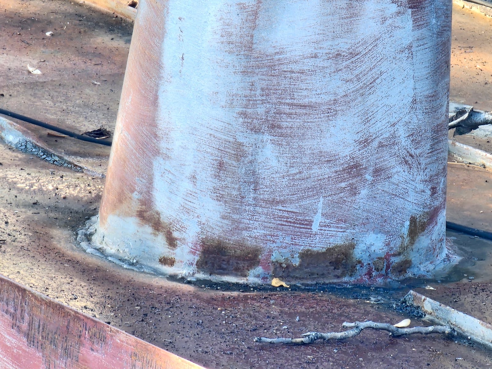 Close-up view of roof flashing replacing traditional pitch pocket
