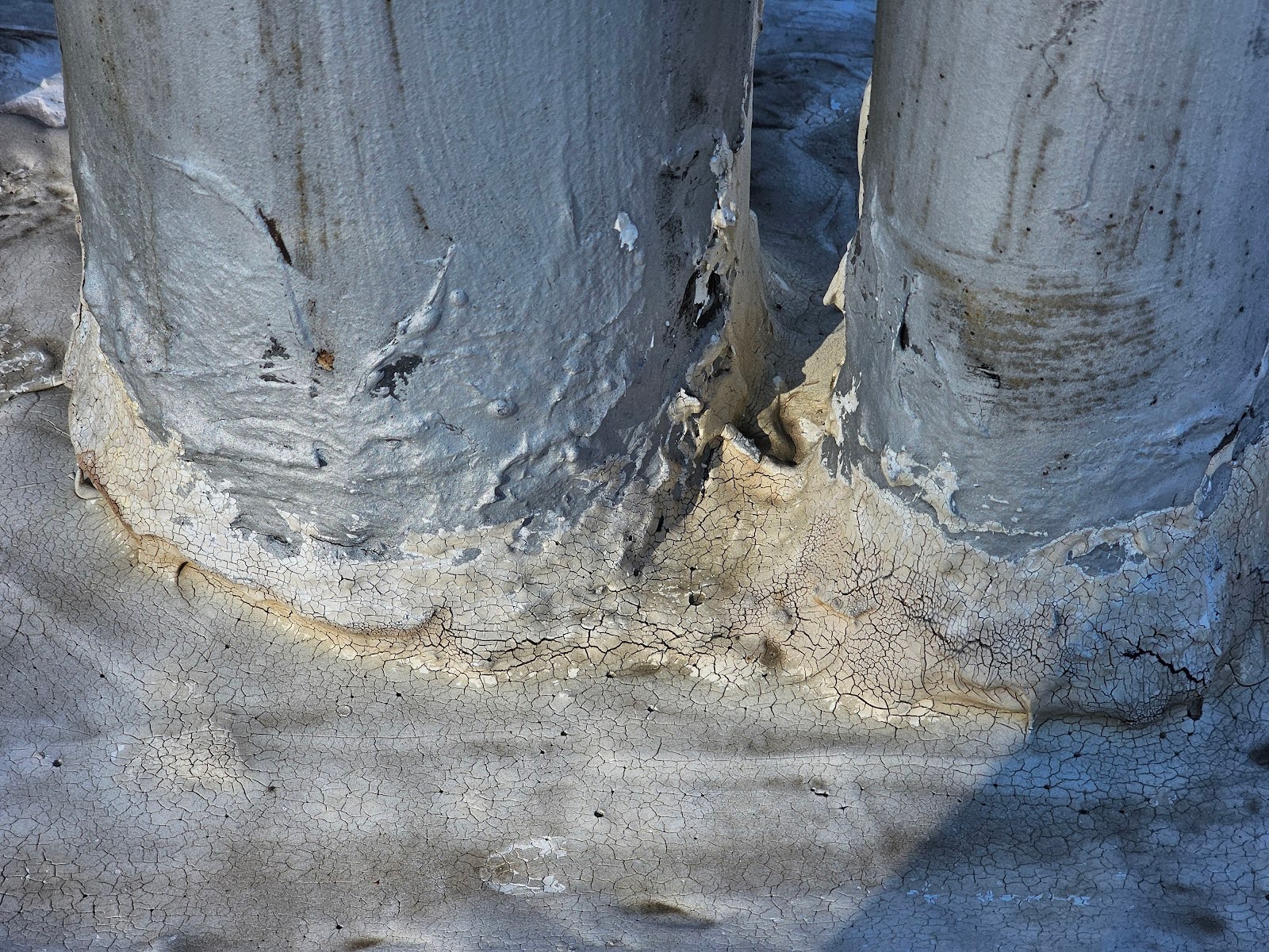 Rooftop HVAC base sealed with polyurethane pitch pocket replacement