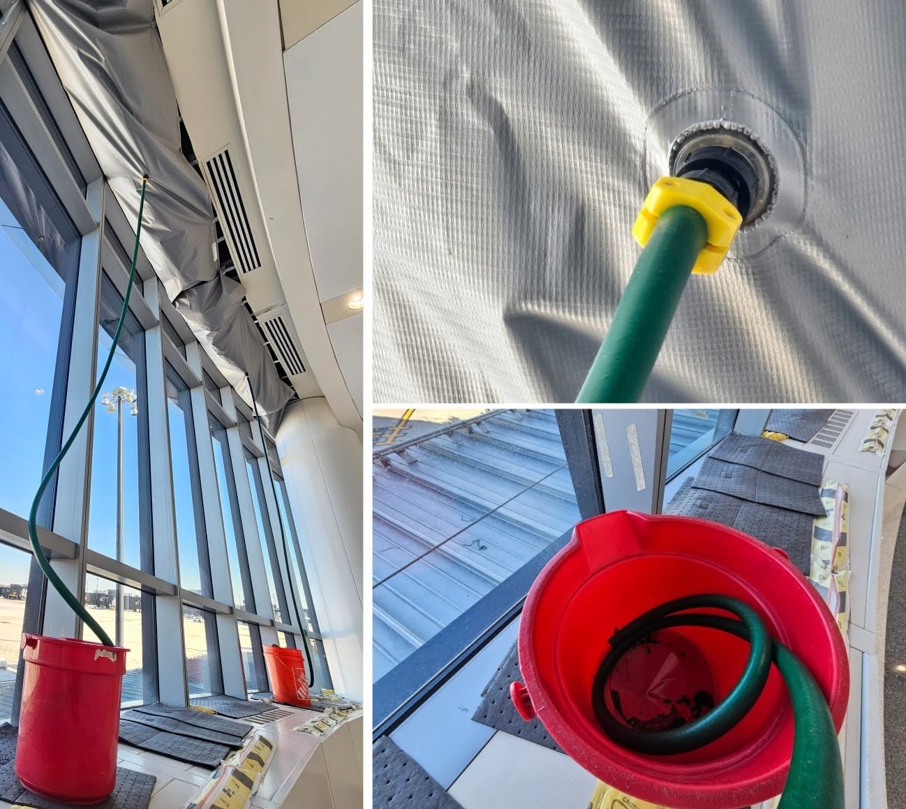 Installed at the ceiling