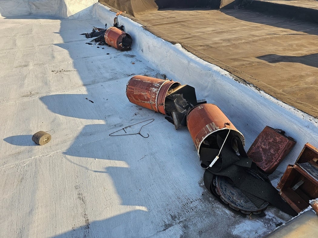 Buckets are strewn about, Even the buckets themselves have been stuffed with trash
