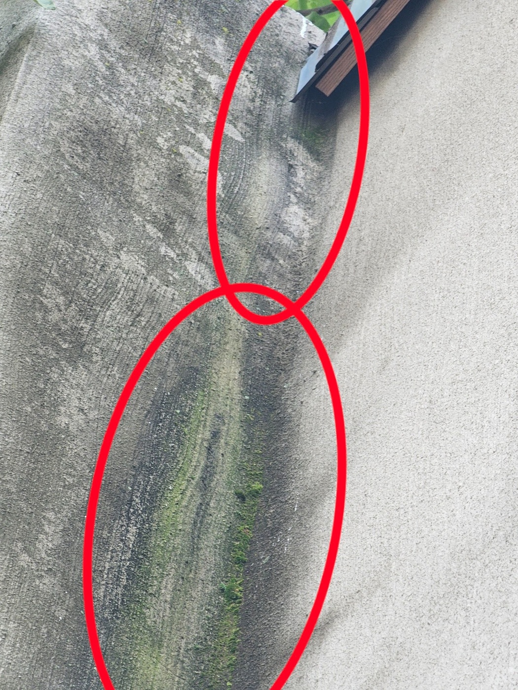 water isn't running down just from the coping itself