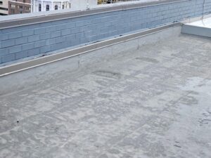 Counterflashing installed on a pop-up roof to prevent water intrusion