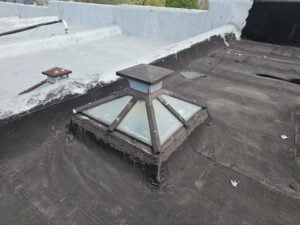 Home 13 Skylight leak damage requiring rebuild and replacement